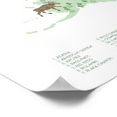 Green National Park Map Woodland Kinderzimmer Prin Poster (Ecke)