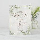 Green Natural Wedding Invitation Einladung (Stehend Vorderseite)
