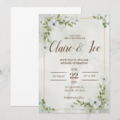 Green Natural Wedding Invitation Einladung (Vorne/Hinten)