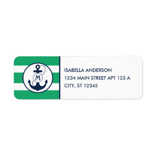 Green Nautic Anchor Monogram