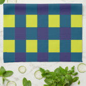 Green Navy Blue Checkerboard Geschirrtuch (Gefaltet)