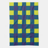 Green Navy Blue Checkerboard Geschirrtuch (Vertikal)
