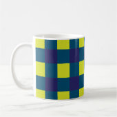Green Navy Blue Checkerboard Kaffeetasse (Links)