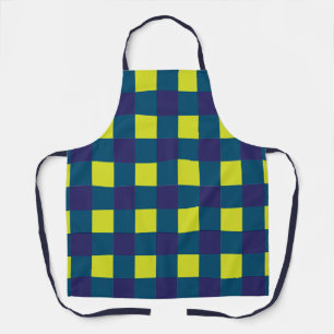 Green Navy Blue Checkerboard Schürze