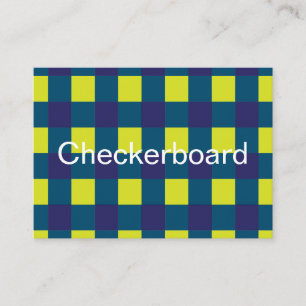 Green Navy Blue Checkerboard Visitenkarte