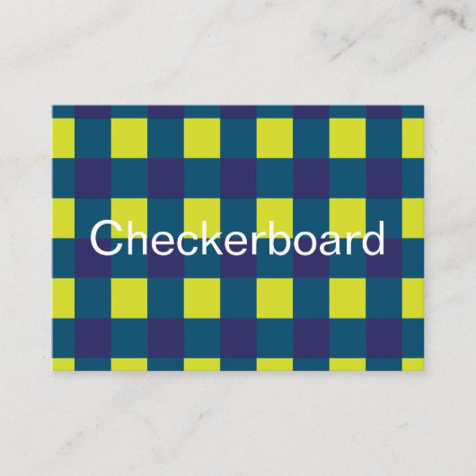 Green Navy Blue Checkerboard Visitenkarte (Vorderseite)