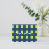 Green Navy Blue Checkerboard Visitenkarte (Stehend Vorderseite)
