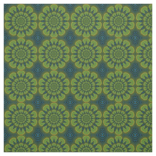 Green Navy Blue Modern Ethnic Textile Tribal Print Stoff (Muster)