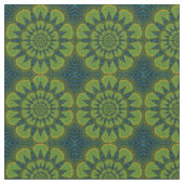 Green Navy Blue Modern Ethnic Textile Tribal Print Stoff (Nahaufnahme)