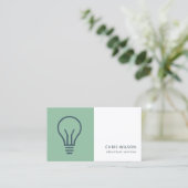 GREEN NAVY GRAY ELECTIC BULB ELECTRICIAN ELECTRICI VISITENKARTE (Stehend Vorderseite)