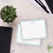 Green Navy Mit Monogramm Mitteilungskarte