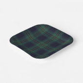 Green Navy Plaid  Pappteller (Gewinkelt)