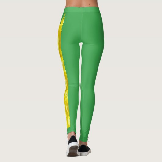 Green Nebraska Staat Goldenrod Blume Leggings (Rückseite)