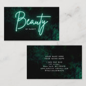 Green Neon Beauty Salon Visitenkarte (Vorne/Hinten)