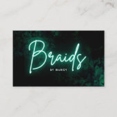 Green Neon Braids Business Card Visitenkarte (Vorderseite)