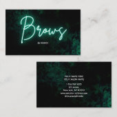 Green Neon Brows Business Card Visitenkarte (Vorne/Hinten)