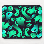 Green Neon Ghost Pattern Mousepad (Vorne)