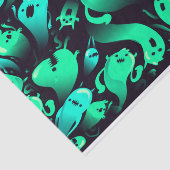 Green Neon Ghost Pattern Seidenpapier (Ausschnitt)