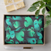 Green Neon Ghost Pattern Seidenpapier (Geschenk)