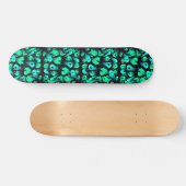 Green Neon Ghost Pattern Skateboard (Horizontal)