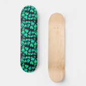 Green Neon Ghost Pattern Skateboard (Vorderseite)