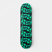 Green Neon Ghost Pattern Skateboard (Vorne)
