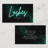 Green Neon Lash Makeup Artist Visitenkarte (Vorne/Hinten)