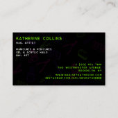 Green Neon Lila Nails Nail Salon Visitenkarte (Rückseite)