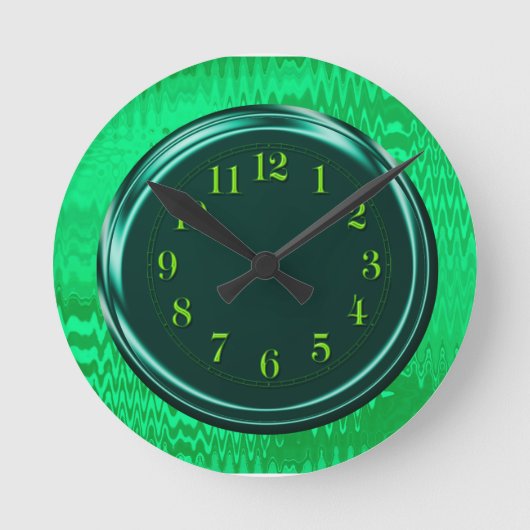 Green Neon Metallic Abstrakte Uhr (Vorderseite)