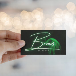 Green Neon & Smoke Brows Handgeschriebenes Skript Visitenkarte