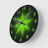 Green Neon Star 8" Runde Wanduhr (Winkel)