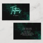 Green Neon Tattoo Artist Visitenkarte (Vorne/Hinten)