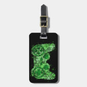 Green Neon Video Game Controller anpassbar Gepäckanhänger (Vorderseite vertikal)