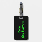 Green Neon Video Game Controller anpassbar Gepäckanhänger (Rückseite vertikal)