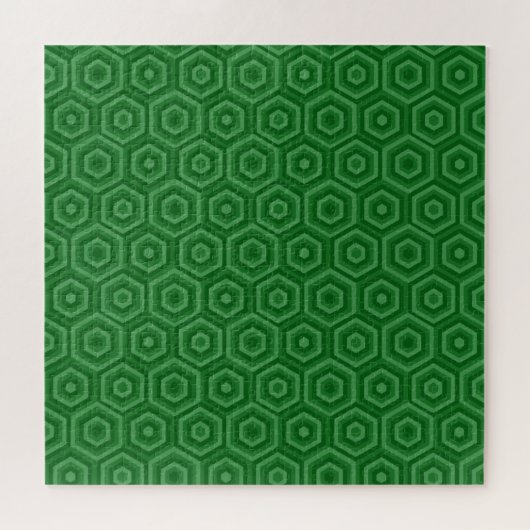 Green Nested Hexagons Jigsaw Puzzle (Horizontal)