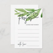 Green Neutral Baby Shower Game Gebet Card Herz Begleitkarte (Vorne/Hinten)