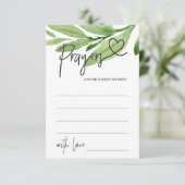 Green Neutral Baby Shower Game Gebet Card Herz Begleitkarte (Stehend Vorderseite)