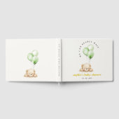 Green Neutral Bearly Wait Balloon Baby Shower Gästebuch (Voll)