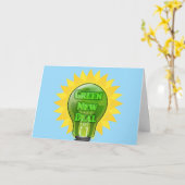 Green New Deal Light Bulb Karte (Gelbe Blume)