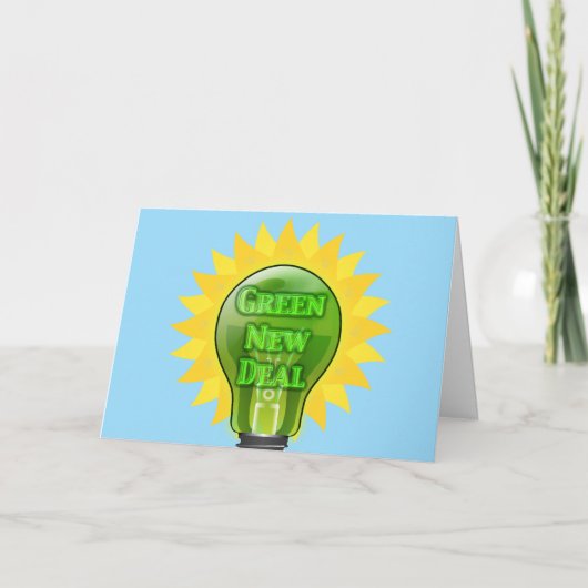 Green New Deal Light Bulb Karte (Vorderseite)