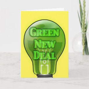 Green New Deal Light Bulb Karte