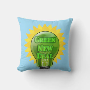 Green New Deal Light Bulb Kissen