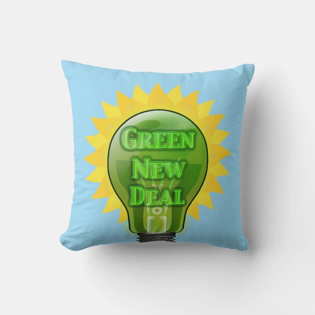 Green New Deal Light Bulb Kissen (Vorderseite)
