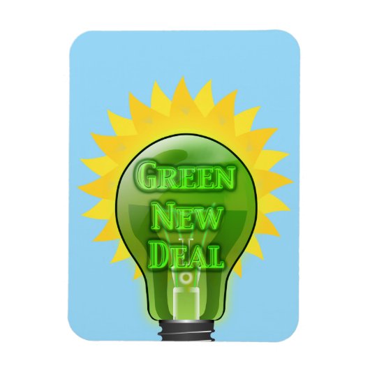 Green New Deal Light Bulb Magnet (Vertikal)
