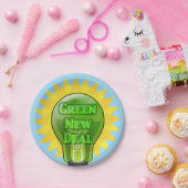 Green New Deal Light Bulb Pappteller (Party)