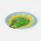Green New Deal Light Bulb Pappteller (Schrägansicht)
