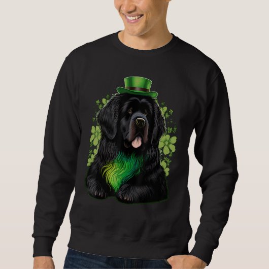 Green Newfie Dog shamrock St Patricks Day Newfound Sweatshirt (Vorderseite)