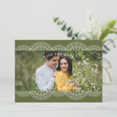 Green Nice Lace Effect Romantic Couple Photo (Stehend Vorderseite)