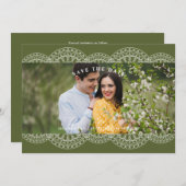 Green Nice Lace Effect Romantic Couple Photo (Vorne/Hinten)