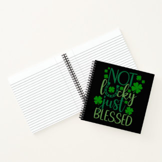 GREEN NICHT LUCKY NUR BLESSEED IRISH SPRICHWORT NOTIZBLOCK
